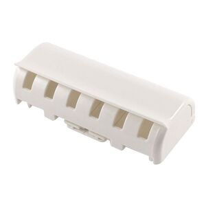 Plastic 6 Capacity Wall Mount Toothbrush Holder Shelf White w Sticker